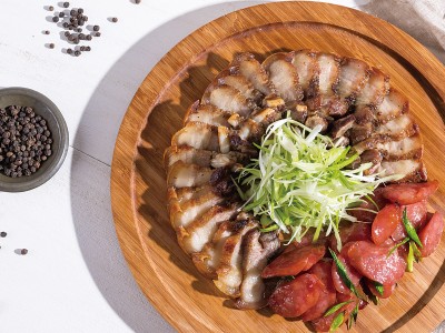 食譜-鹹豬肉+蒜苗香腸