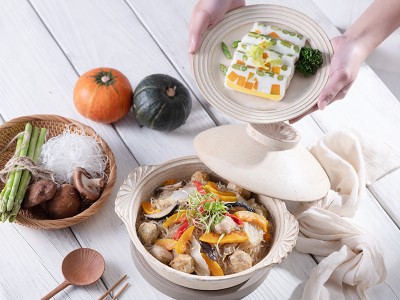 食譜-南瓜雞肉粉絲煲+南瓜三色蛋(一鍋兩菜)